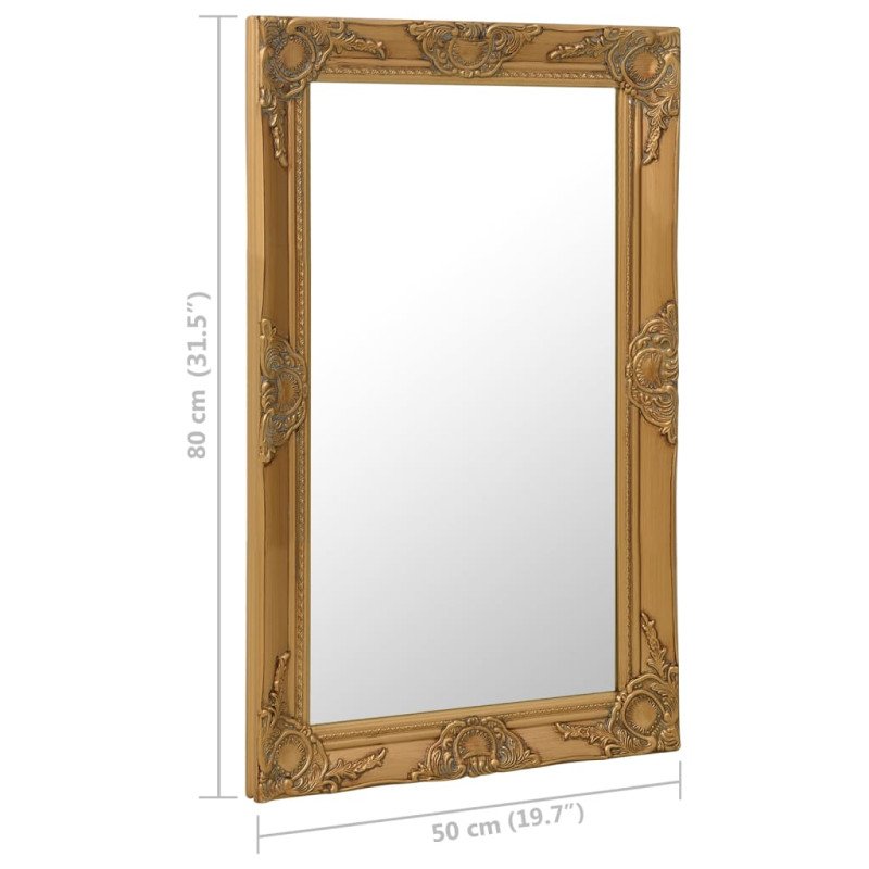 vidaXL Nástenné zrkadlo v barokovom štýle 50x80 cm zlaté