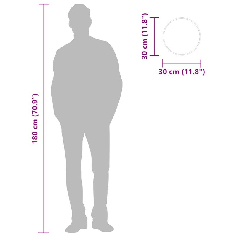 vidaXL Nástenné zrkadlo čierne Ø 30 cm okrúhle