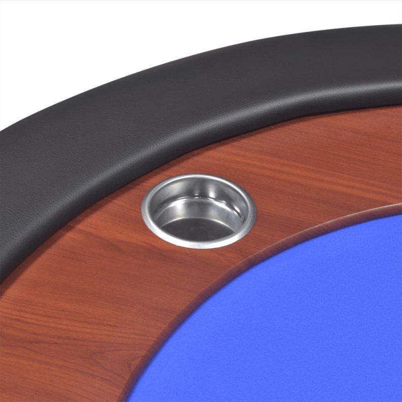 vidaXL Pokerový stôl pre 10, zóna pre dílera, držiak na žetóny, modrý 