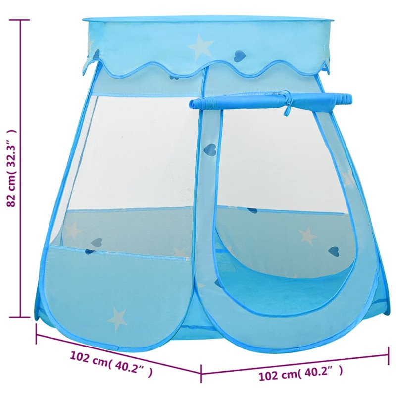 vidaXL Detský stan na hranie s 250 loptičkami modrý 102x102x82 cm
