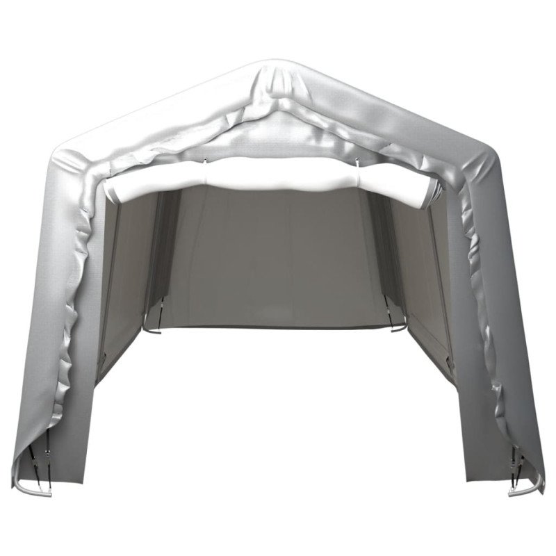 vidaXL Úložný stan 370x750 cm oceľový sivý  