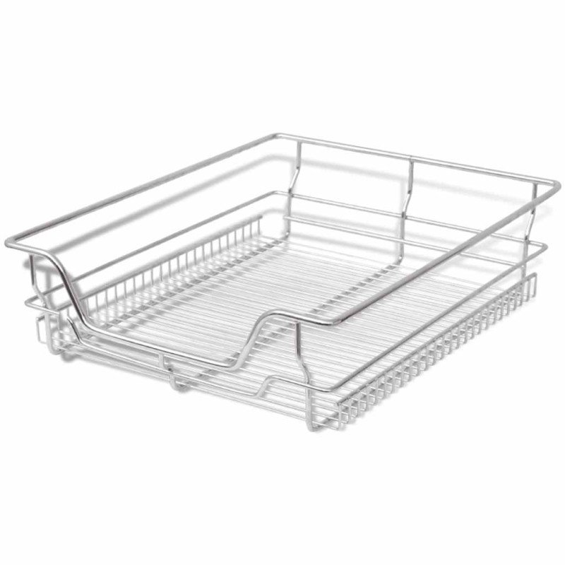 vidaXL Výsuvné drôtené košíky 2 ks strieborné 500 mm