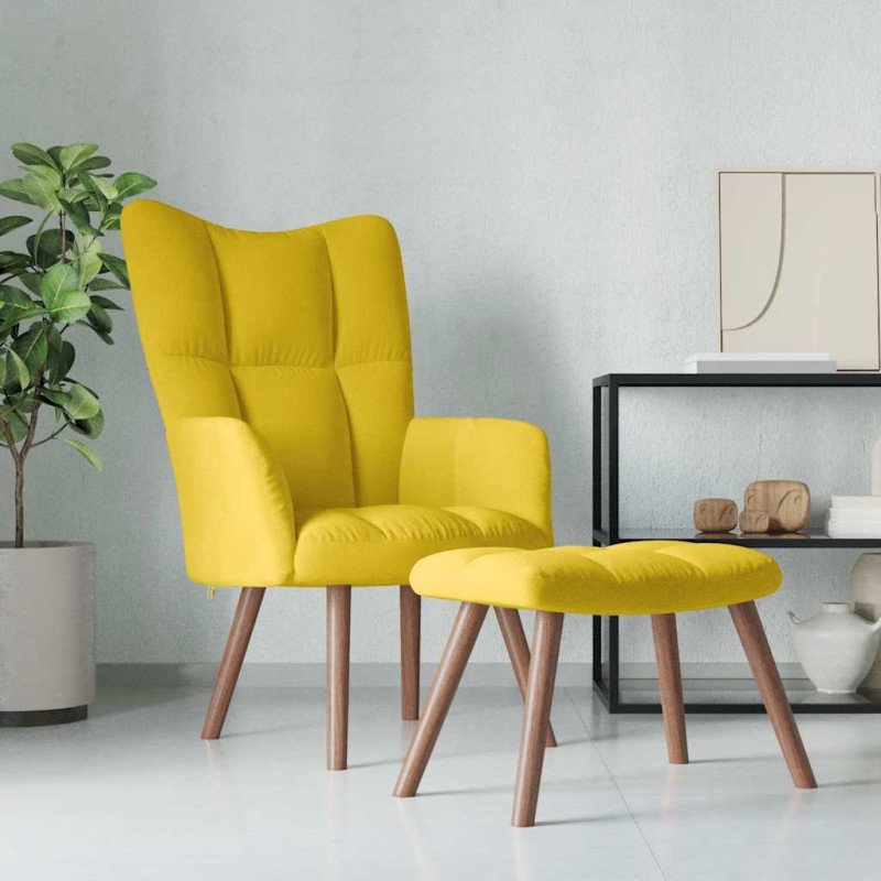 vidaXL Relaxačné kreslo s podnožkou horčicovo-žlté zamat