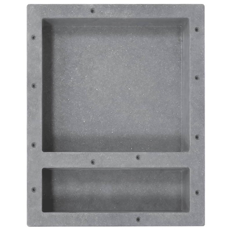 vidaXL Sprchový výklenok s 2 priehradkami matný sivý 41x51x10 cm