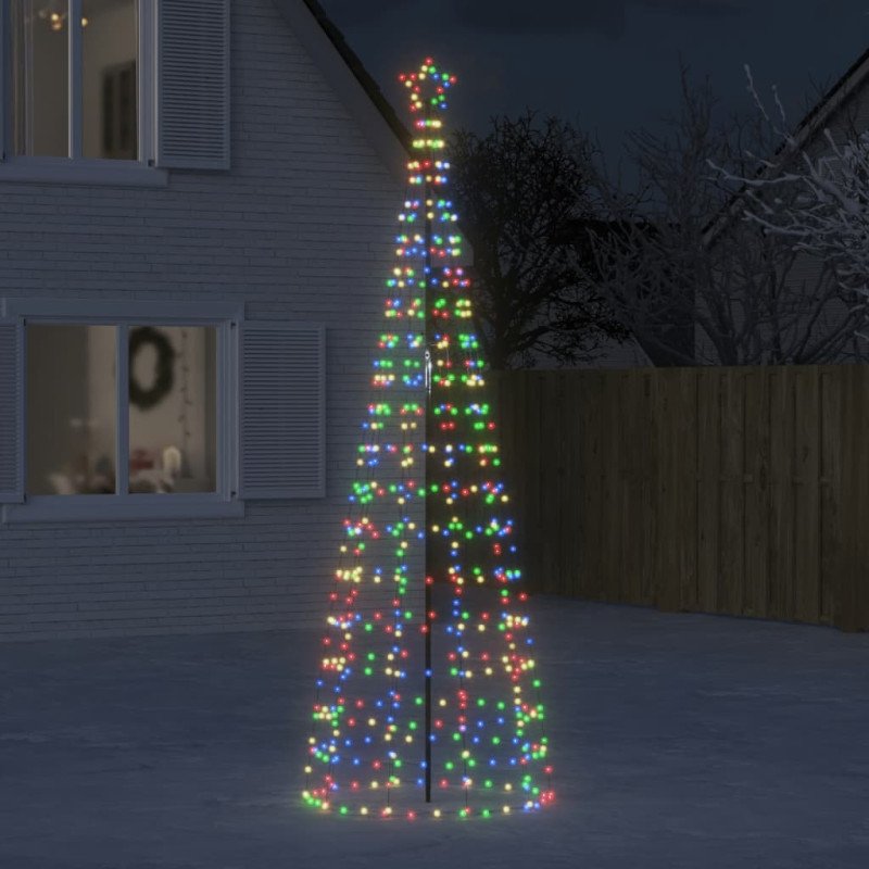 vidaXL Sveto na vianočný stromček s hrotmi 570 LED rôznofarebné 300 cm