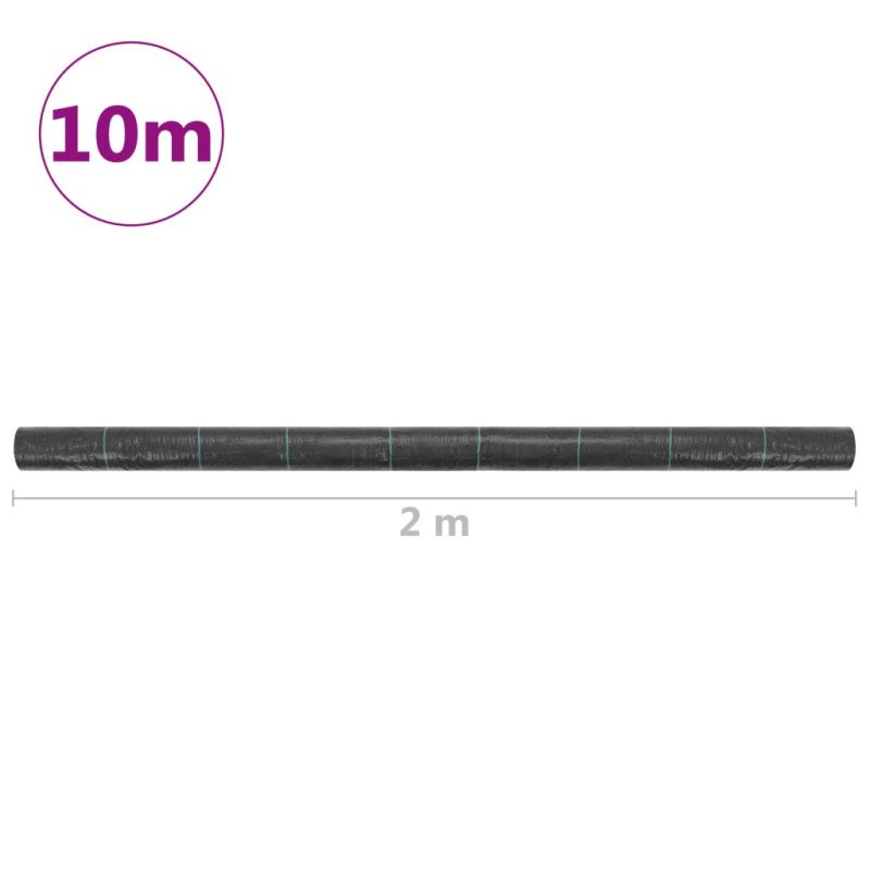 vidaXL Tkanina proti burine PP 2x10 m čierna