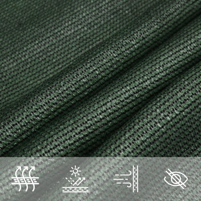vidaXL Tieniaca plachta 160 g/m² tmavozelená 5x5x6 m HDPE