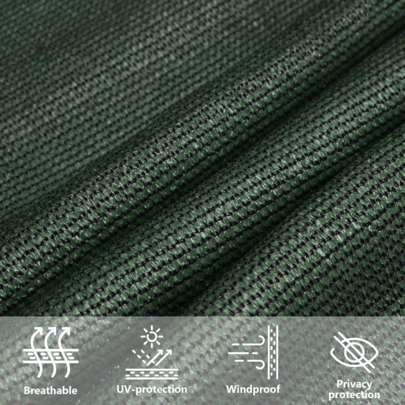 vidaXL Tieniaca plachta 160 g/m² tmavozelená 5x5x6 m HDPE