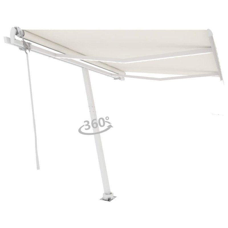 vidaXL Automatická markíza s LED a senzorom vetra 350x250 cm krémová