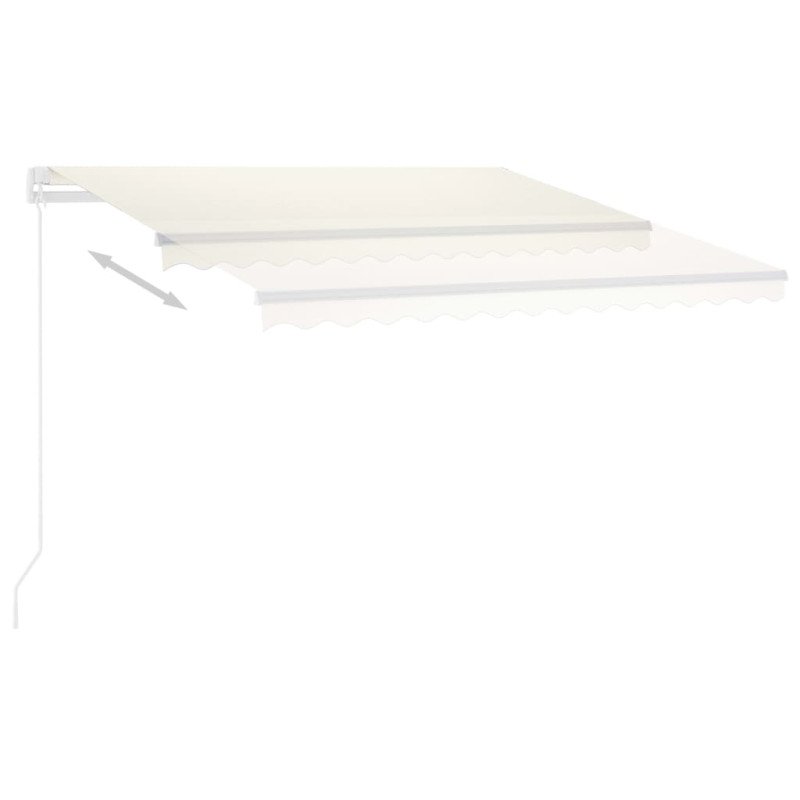 vidaXL Automatická markíza s LED a senzorom vetra 350x250 cm krémová