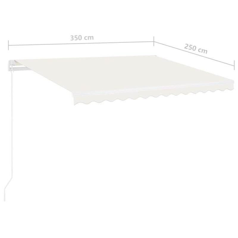 vidaXL Automatická markíza s LED a senzorom vetra 350x250 cm krémová