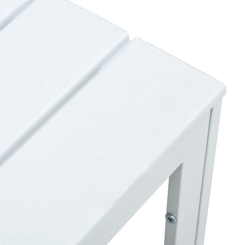 vidaXL Konferenčný stolík, biely 78x78x74 cm, HDPE, drevený vzhľad