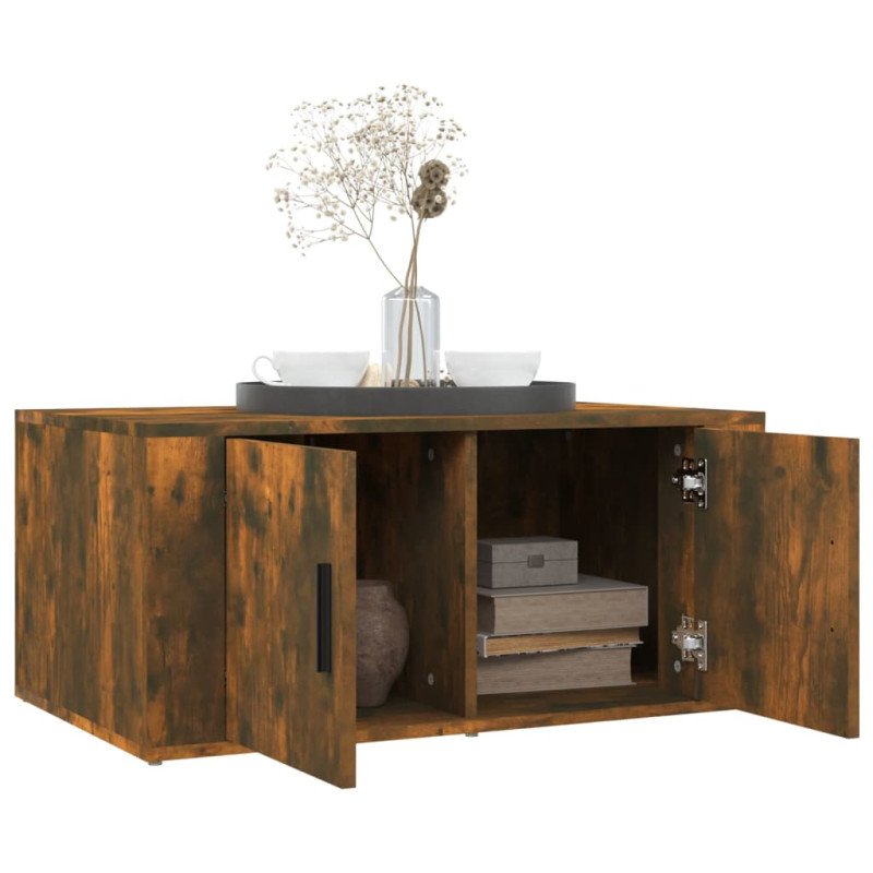 vidaXL Konferenčný stolík dymový dub 80x50x36 cm spracované drevo