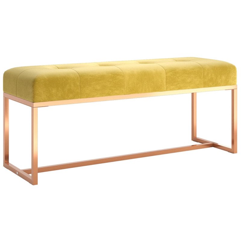 vidaXL Lavička horčicová žltá 110x36x45 cm zamat