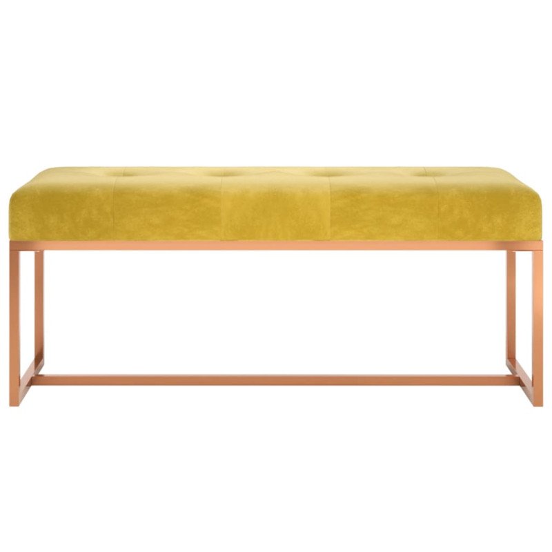 vidaXL Lavička horčicová žltá 110x36x45 cm zamat