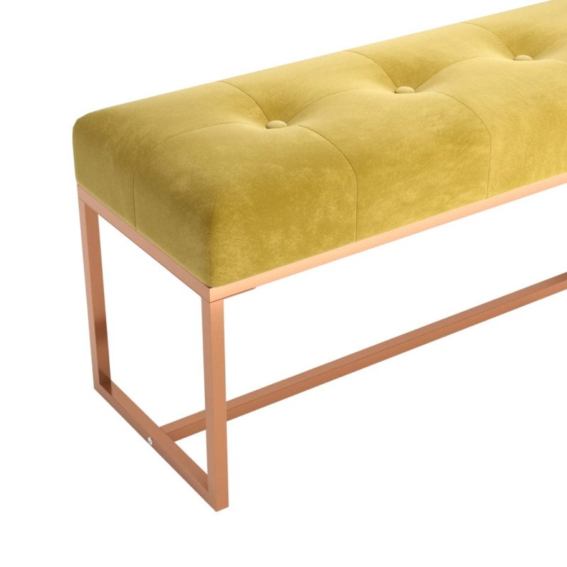 vidaXL Lavička horčicová žltá 110x36x45 cm zamat