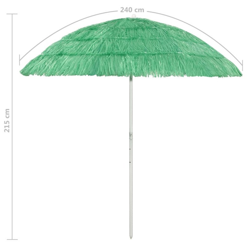 vidaXL Plážový slnečník Hawaii, zelený 240 cm