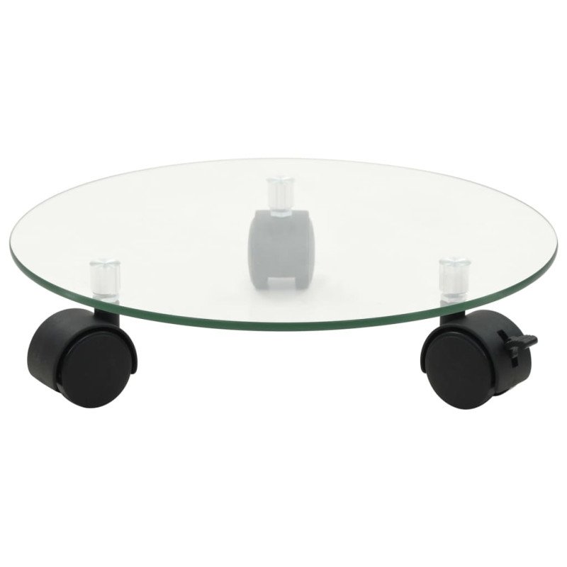 vidaXL Podstavec pod kvetináč na kolieskach 2 ks 25 cm okrúhly sklený