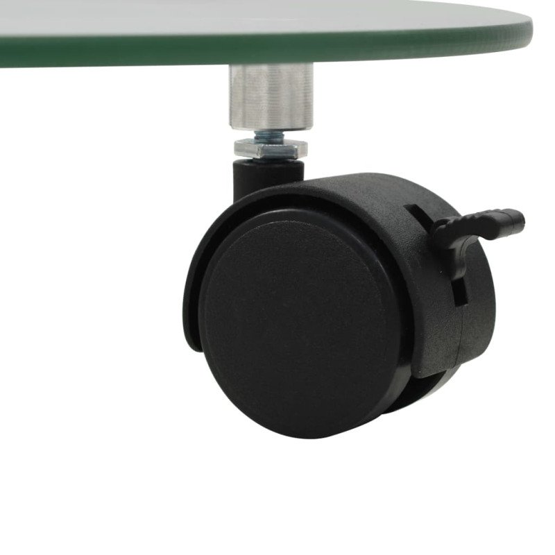 vidaXL Podstavec pod kvetináč na kolieskach 2 ks 25 cm okrúhly sklený