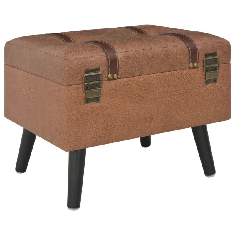 vidaXL Taburetka s úložným priestorom, hnedá 40 cm, umelá koža