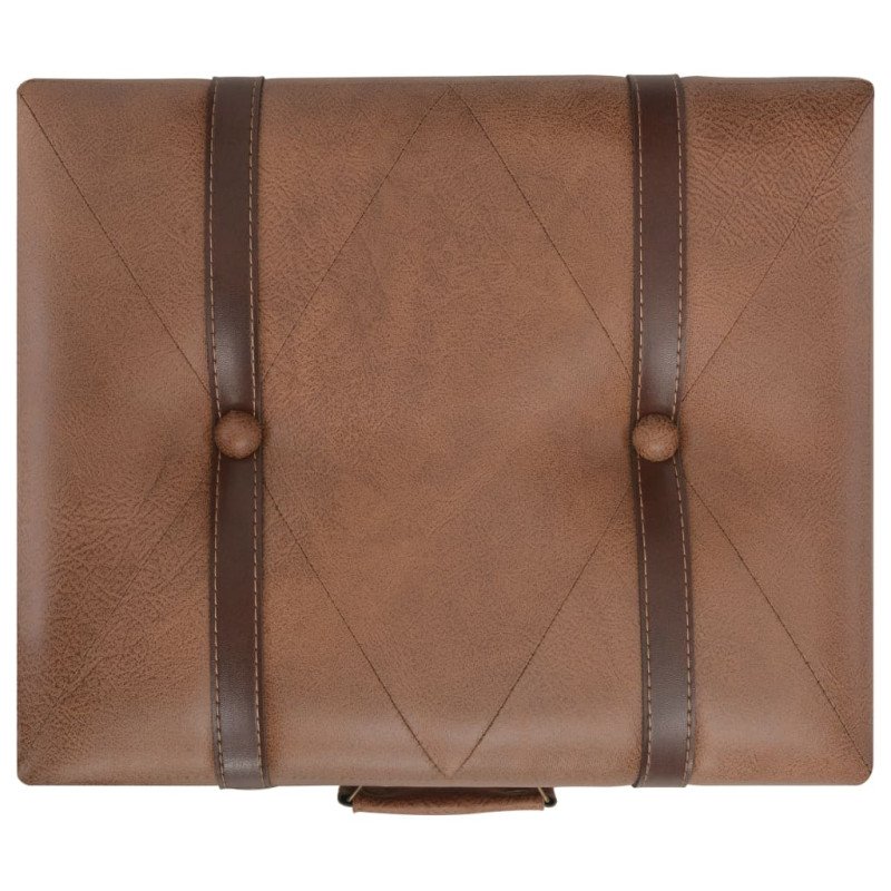 vidaXL Taburetka s úložným priestorom, hnedá 40 cm, umelá koža