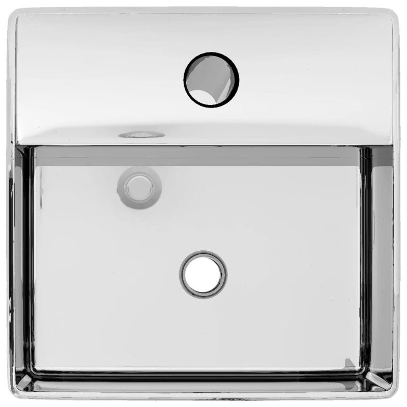 vidaXL Umývadlo s otvorom na batériu 38x30x11,5 cm keramika strieborné