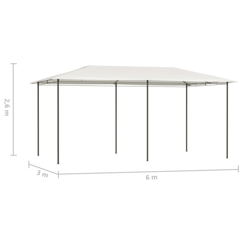 vidaXL Altánok 3x6x2,6 m krémový 160 g/m²