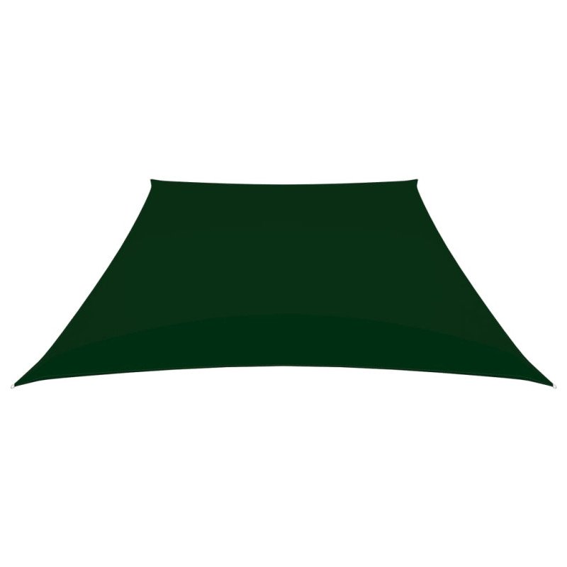 vidaXL Tieniaca plachta, oxford, lichobežníková 2/4x3 m, tmavozelená