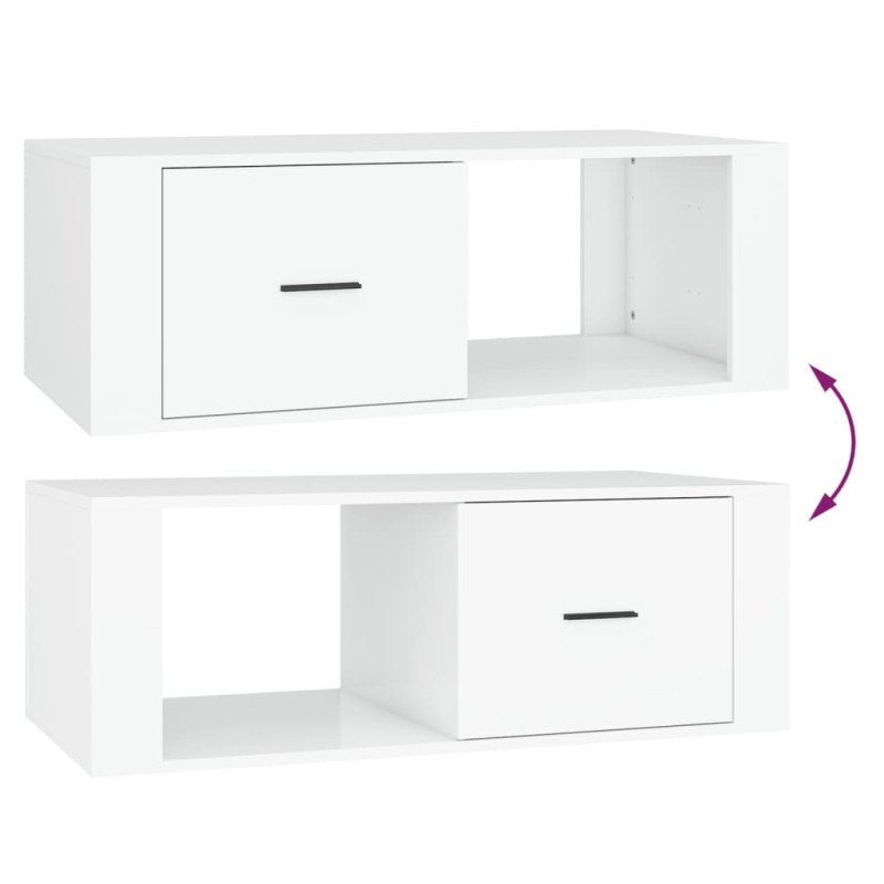 vidaXL Konferenčný stolík biely 100x50,5x35 cm spracované drevo