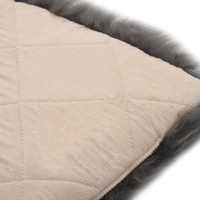 vidaXL Podsedáky na stoličky 2 ks svetlosivé 40 x 40 cm pravá ovčia kožušina