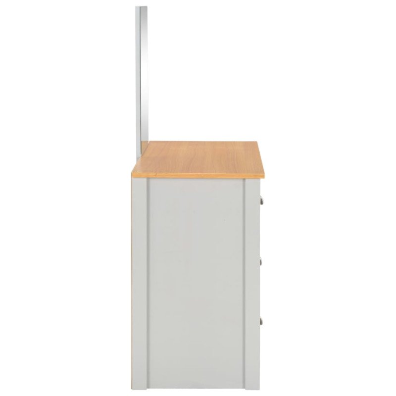 vidaXL Toaletný stolík so zrkadlom a stoličkou sivý 104x45x131 cm