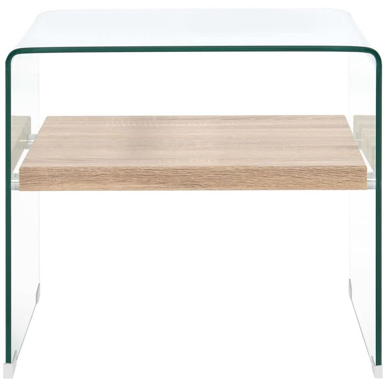 vidaXL Konferenčný stolík priehľadný 50x50x45 cm tvrdené sklo
