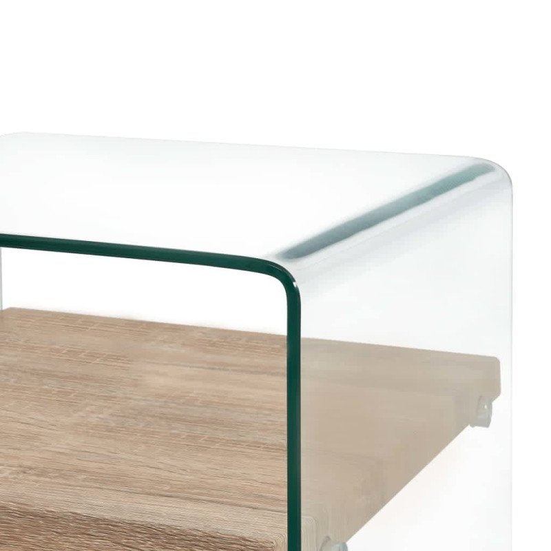 vidaXL Konferenčný stolík priehľadný 50x50x45 cm tvrdené sklo