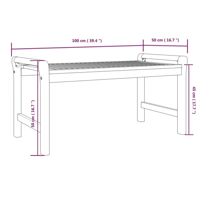 vidaXL Konferenčný stolík 100x50x50 cm masívne akáciové drevo