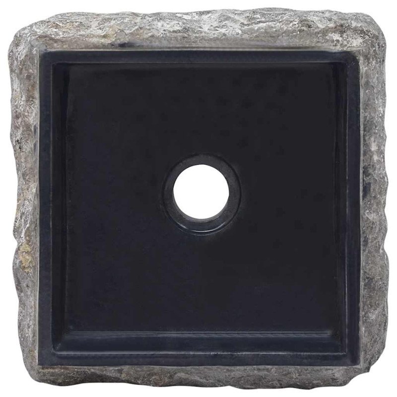 vidaXL Umývadlo čierne 30x30x13 cm mramor