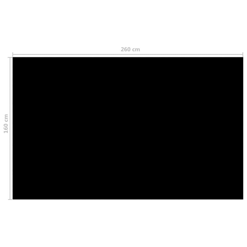 vidaXL Bazénová plachta, čierna 260x160 cm, PE