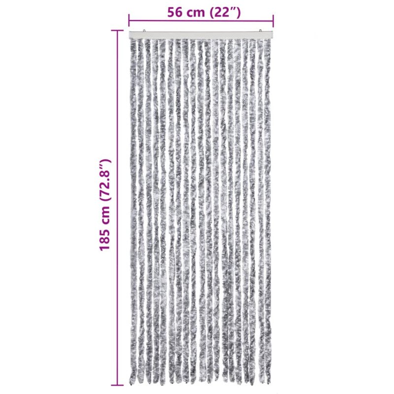 vidaXL Záves proti hmyzu, biely a sivý 56x185 cm, ženilka