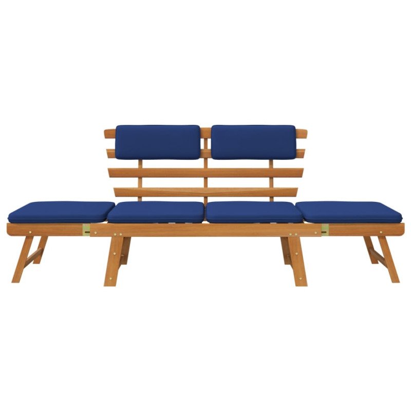 vidaXL Záhradná lavička s podložkami 2-v-1 190 cm, akáciový masív
