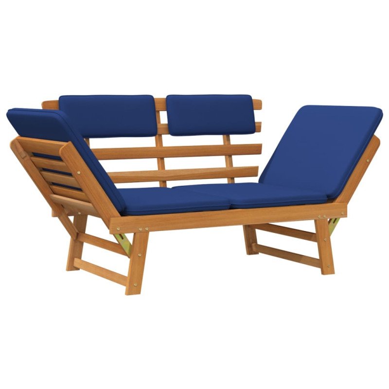 vidaXL Záhradná lavička s podložkami 2-v-1 190 cm, akáciový masív
