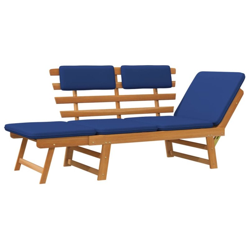 vidaXL Záhradná lavička s podložkami 2-v-1 190 cm, akáciový masív