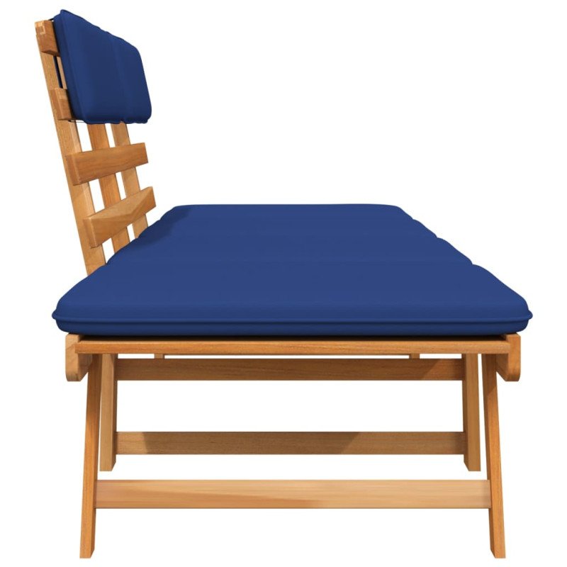 vidaXL Záhradná lavička s podložkami 2-v-1 190 cm, akáciový masív
