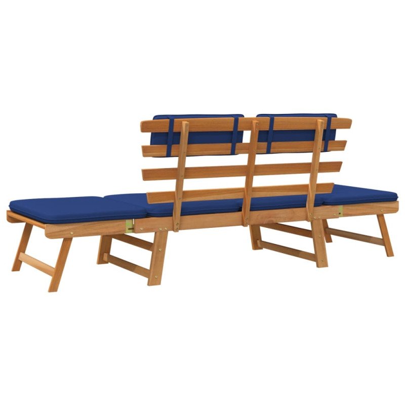 vidaXL Záhradná lavička s podložkami 2-v-1 190 cm, akáciový masív