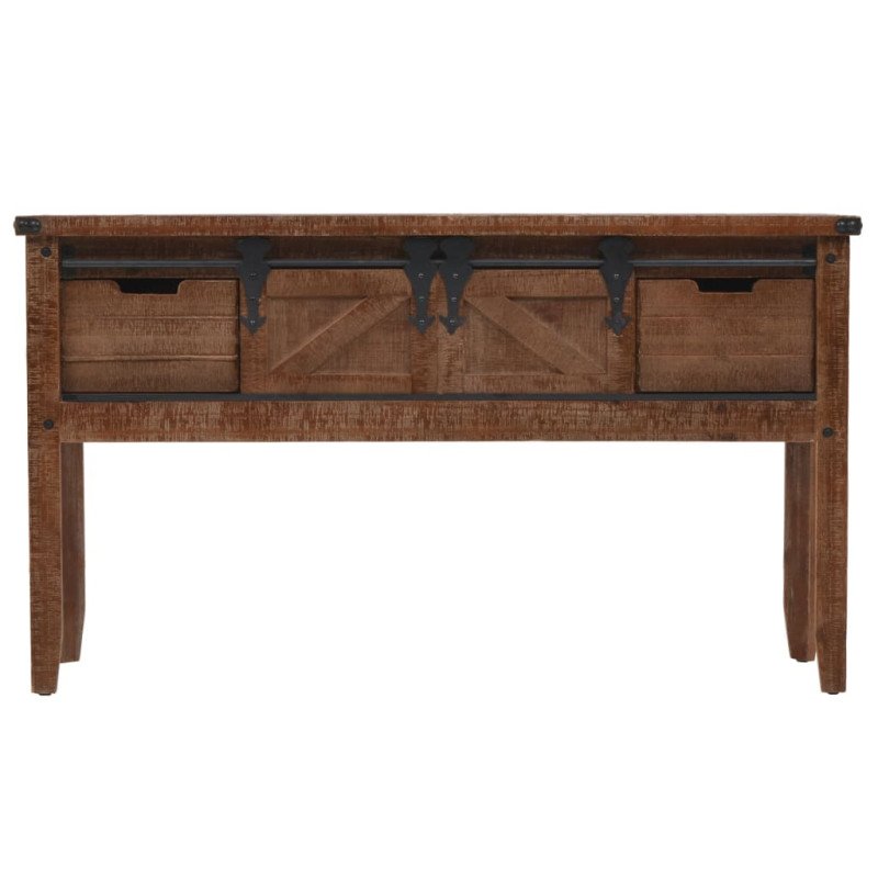 vidaXL Konzolový stolík z jedľového dreva 131x35,5x75 cm hnedý 