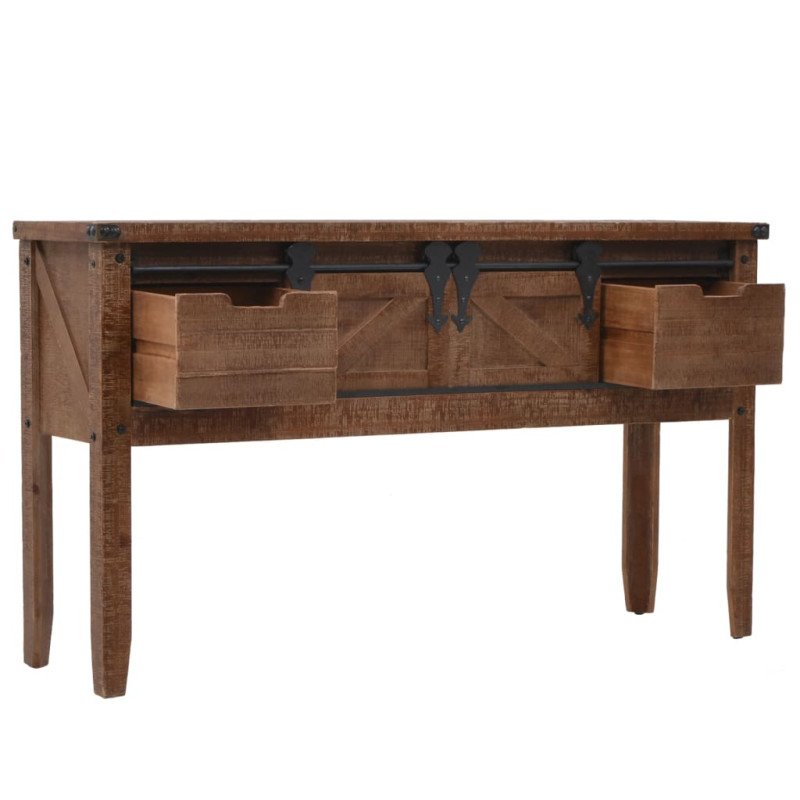 vidaXL Konzolový stolík z jedľového dreva 131x35,5x75 cm hnedý 