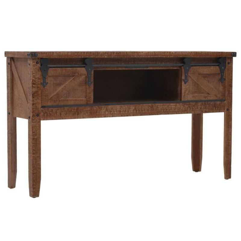 vidaXL Konzolový stolík z jedľového dreva 131x35,5x75 cm hnedý 
