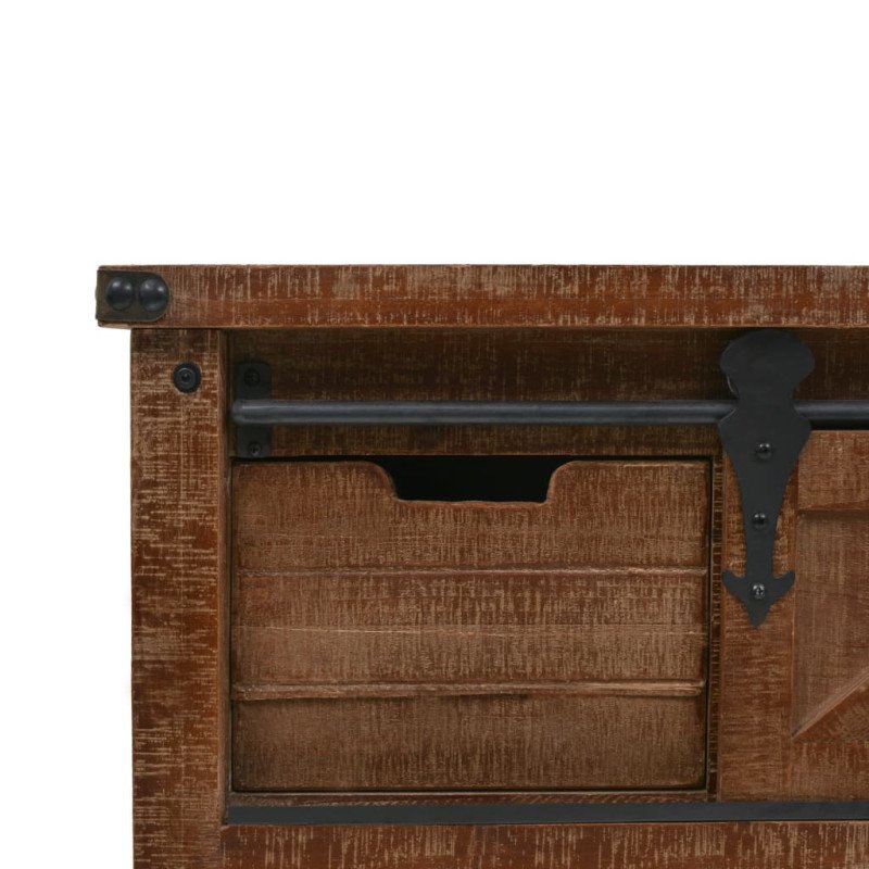vidaXL Konzolový stolík z jedľového dreva 131x35,5x75 cm hnedý 