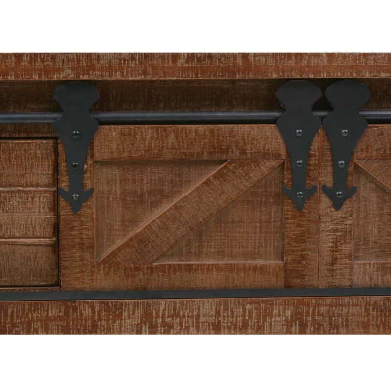 vidaXL Konzolový stolík z jedľového dreva 131x35,5x75 cm hnedý 