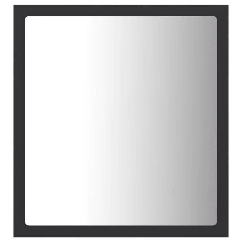 vidaXL Kúpeľňové zrkadlo s LED, sivé 40x8,5x37 cm, akryl