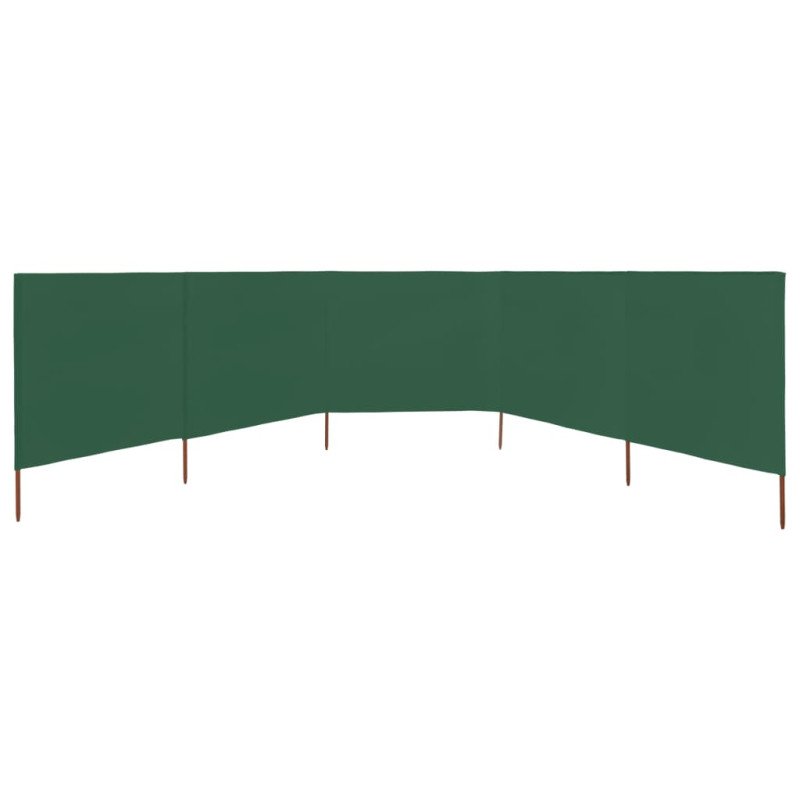 vidaXL 5-panelová zábrana proti vetru látková 600x160 cm zelená