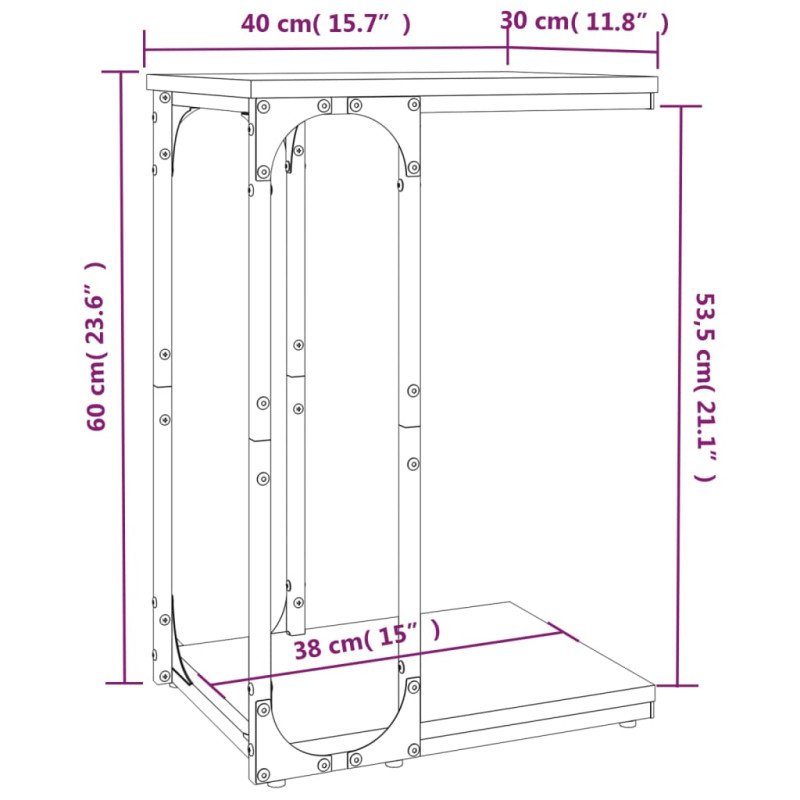 vidaXL Bočný stolík dub sonoma 40x30x60 cm spracované drevo